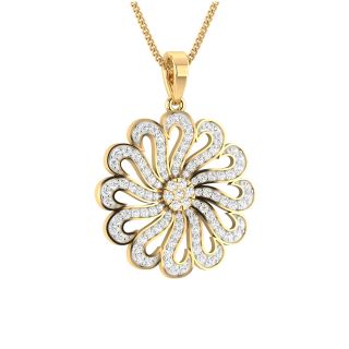 Stylish Floral Diamond Pendant