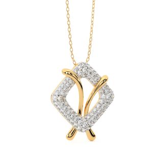 Gold Lean Layers Diamond Pendant