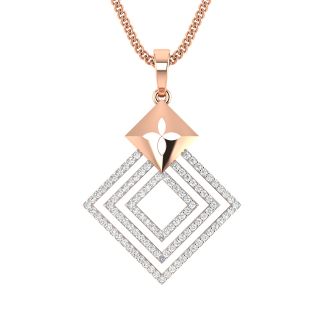 Triple Square Design Diamond Pendant