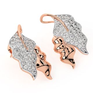 The Leafy Shape Diamond Stud Earrings