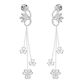 Nen Round Diamond Dangler Earrings