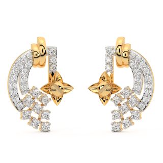 Gold Star Diamond Stud Earrings