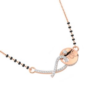 Charm Design Diamond Mangalsutra With Chain