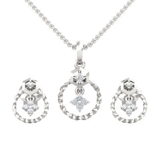 Zia Round Diamond Pendant Set | Pendant 