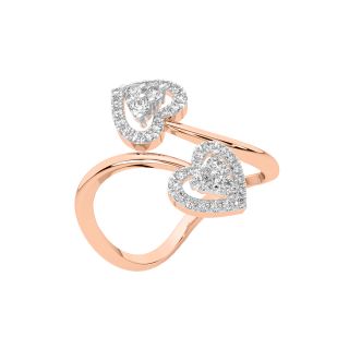 Golden Dual Heart Love Ring