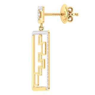 Stylish Inter-Square Diamond Dangler Earrings