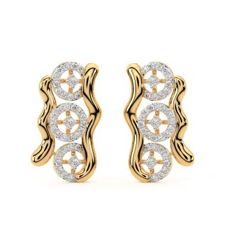 Wheel Design Diamond Stud Earrings