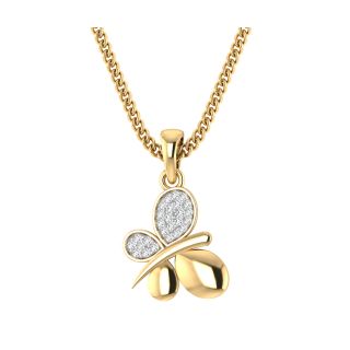 Stylish Butterfly Diamond Pendant