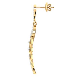 Designer Gold Diamond Dangler Earrings