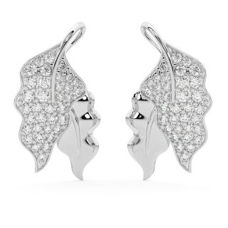 The Leafy Shape Diamond Stud Earrings