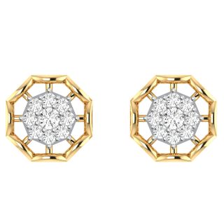 Elena Round Diamond Stud Earring