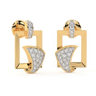 Designer Geometric Diamond Stud Earrings