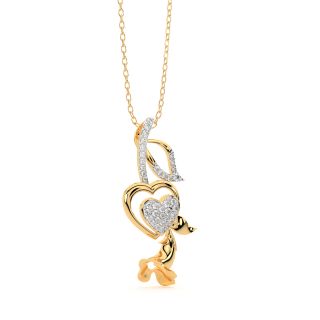 Stylish Apple Heart Diamond Pendant