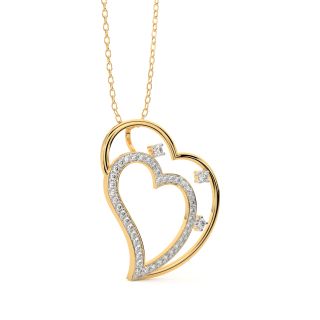 Dual Heart Shape Diamond Pendant