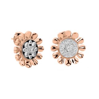 Shinning Flower Diamond Earrings