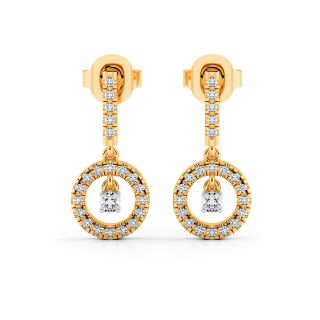 Circular Design Diamond Earrings