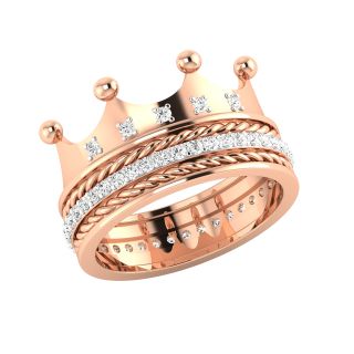 The King Crown Diamond Couple Ring