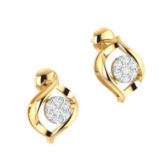 Paisley Round Dimond Stud Earring