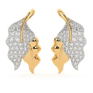 The Leafy Shape Diamond Stud Earrings