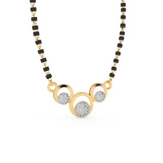 Triple Circle Diamond Mangalsutra With Chain