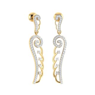 Designer Gold Diamond Dangler Earrings