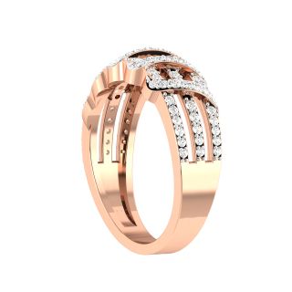 Overlapping Diamond Engagement Ring