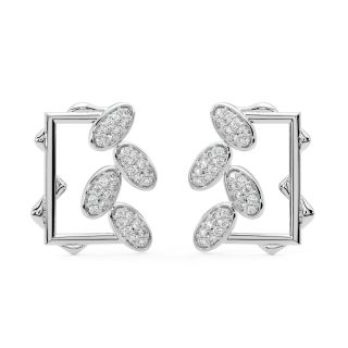 Stylish Windowpane Diamond Earrings