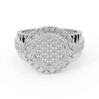 Floral Diamond Design Ring For Men