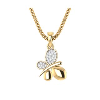 Stylish Butterfly Diamond Pendant