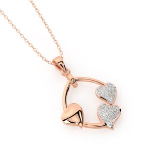 Gold Hearty Hit Diamond Pendant