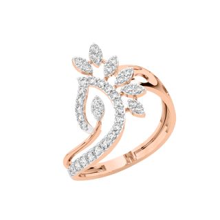 Leaf Pattern Diamond Ring