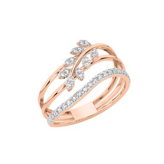 Dazzling Leave Diamond Engagement Ring