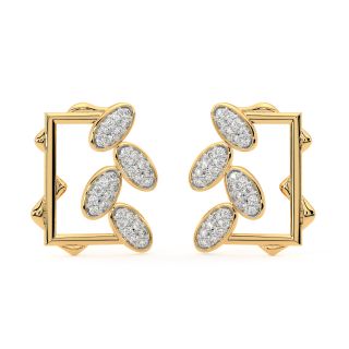 Stylish Windowpane Diamond Earrings