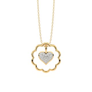 Gold pendant In Heart Shape