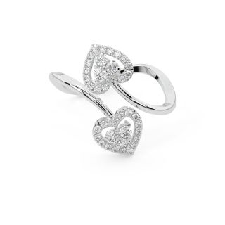 Golden Dual Heart Love Ring