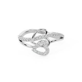 Linked Heart Diamond Ring