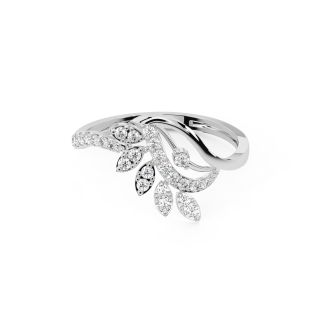 Classic Leaves Diamond Engagement Ring