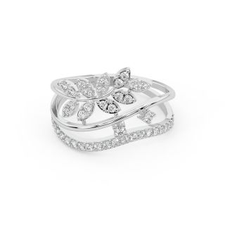 Modern Foliage Diamond Ring