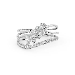Dazzling Leave Diamond Engagement Ring