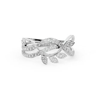 Leafy Waves Diamond Engagement Ring