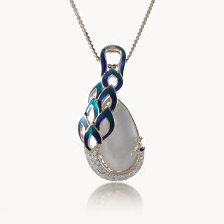 Peacock's Tear Diamond Pendant