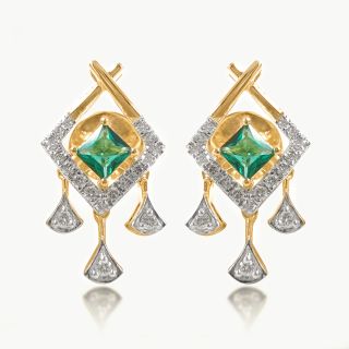 Green stone Drape Dangler