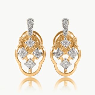 Floral Lattice Diamond Earings