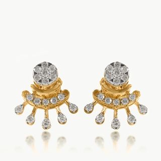 Inverted Sunrise Diamond Stud