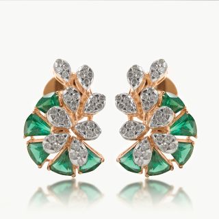 Peacock Whisper Diamond  Earrings
