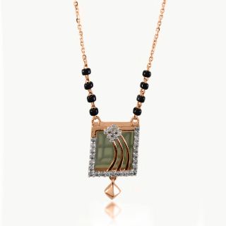Millie Gray Stone Square Diamond Mangalsutra