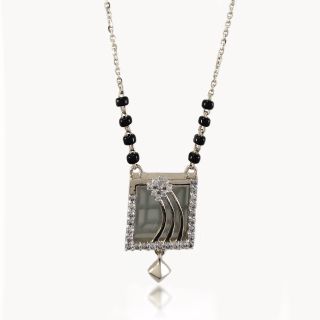 Millie Gray Stone Square Diamond Mangalsutra