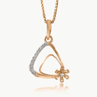 Triangular Flora Diamond Pendant