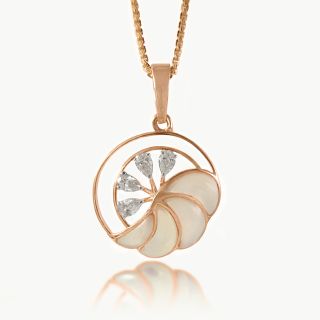 Pear Petal Swirl Diamond Pendant