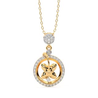 Dazzle Round Diamond Pendant Set